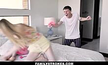 Stepmom and stepdaughter fuck stepson Bunny Colby!