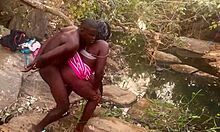 perfect boobs village girl fucked roughly in the stream by big black cock