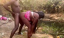 perfect boobs village girl fucked roughly in the stream by big black cock