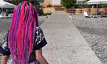 Filming a wild vacation adventure with spanking.