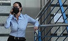 Slave wife flashes braless tits downblouse in public!