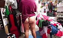 Chubby BBW Stepmother Organizes The Room In Her Home