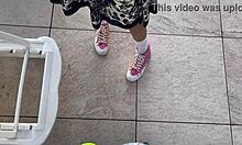 Filming a wild vacation adventure with spanking.