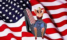 granny sucks patriotic usa cocks in gilf style