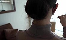 Slave wife flashes braless tits downblouse in public!