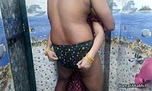 indian desi bhabhi gives handjob husband cums on blue panty