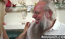 She Sucks The Old Timer'S Shaft And Rides Him Crazy?