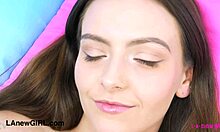 This gorgeous brunette casually unveils her stunning figure during the photoshoot.