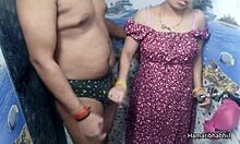 indian desi bhabhi gives handjob husband cums on blue panty