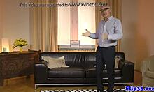 Stockinged Euro Glamour Doggystyled By Old Guy