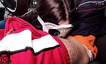 I gave a beautiful blowjob in the car with amateur couple elivalove