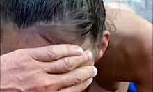 risky beach blowjob with sloppy teen 18+ model - pov backstage blowjob