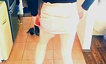 Veronica the tranny babe trains with dildo toys!