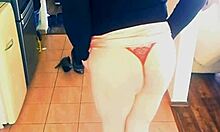 Veronica the tranny babe trains with dildo toys!