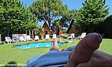 I met my redhead neighbor at the pool and shared an intimate full video on my red page