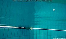 BIG NATURAL TITS babe lola UNDERWATER swimming