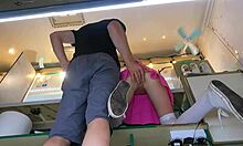 boss plays with sexy shop assistant pussy while she chats with customer 😏