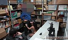 Hot big tit blonde police officer alerts sales associates