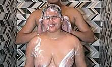 Cum in mouth bathroom sex with big ass housewife