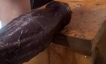 Huge Hankeys dildos on fucking machine