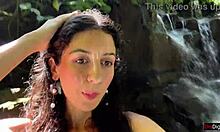 facial in public locker room and walk at waterfall