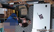 Hot big tit blonde police officer alerts sales associates