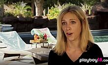 Asian teen bffs slip bikinis