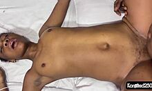 Petite horny girl gets fucked hard by african big black cock