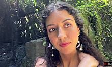 facial in public locker room and walk at waterfall