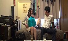 Asian girl enjoys full fucking and blowjob session