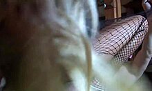 Big-boobed Latina amateur lets her boyfriend rip a hole in her fishnets for intense anal play