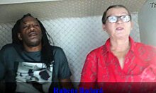 Black Guy Pounds Granny's Pussy in Motorhome on Sao Paulo Streets