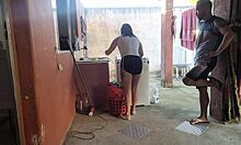 Maid couldn't resist my throbbing cock while wife was out