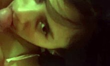 In robe he puts his cock in my mouth wakes me up and i give him a good blowjob get so hot i decide to ride him hard oops you came inside