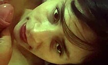 In robe he puts his cock in my mouth wakes me up and i give him a good blowjob get so hot i decide to ride him hard oops you came inside