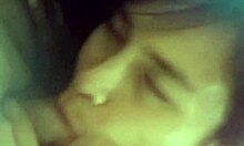 In robe he puts his cock in my mouth wakes me up and i give him a good blowjob get so hot i decide to ride him hard oops you came inside