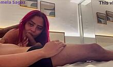 Busty girl pounded doggy by client