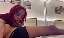 Busty girl pounded doggy by client