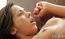 young girl enjoys rough doggie fuck with orgasm