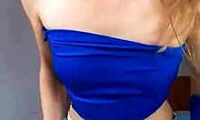 Bonneyuwu petite teen masturbating with dildo in pantyhose