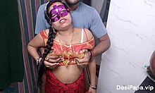 Newly married Indian wife in intimate doggystyle moments.