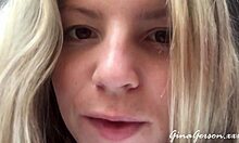 Young Skinny Blonde Teen Masturbates At Home