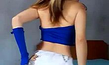 Bonneyuwu petite teen masturbating with dildo in pantyhose