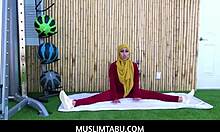 muslimtabu - arab teen wife kira perez cheats with her personal trainer, hijab on
