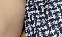 Latina teen takes it hard with skirt on