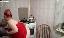 The Chubby Wife Drinks Milk First Then Sucks A Cock And Eats Cum