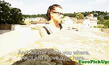 this real pulled babe was flashing her tits for the camera 😍