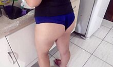 Fucking The Maids Ass In Kitchen With Cum In Mouth