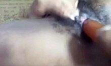 homemade solo masturbation with huge dildo orgasm