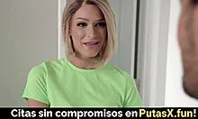 Stepsister Blonde With Tattoo Enjoys Activities - Spanish Sub